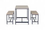 TABLE + 2 BANCS - CHÊNE MODERN OAK ET MÉTAL NOIR – Image 4