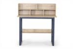 BUREAU AVEC SURMEUBLE 5 NICHES - CHÊNE ET MÉTAL NOIR – Image 4