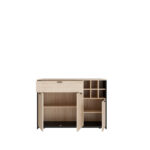 ILOT CENTRALE 3 PORTES + 1 TIROIR + 4 NICHES -  CHENE & NOIR – Image 8