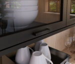 BUFFET 6 PORTES ( 3 VITRÉS ) + 1 TIROIR + 6 NICHES + LED - CHÊNE ET NOIR – Image 5