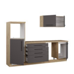 CUISINE EN BLOC - GRIS & CHENE ( HORS ELECTROMÉNAGERS ET SANITAIRES ) – Image 12