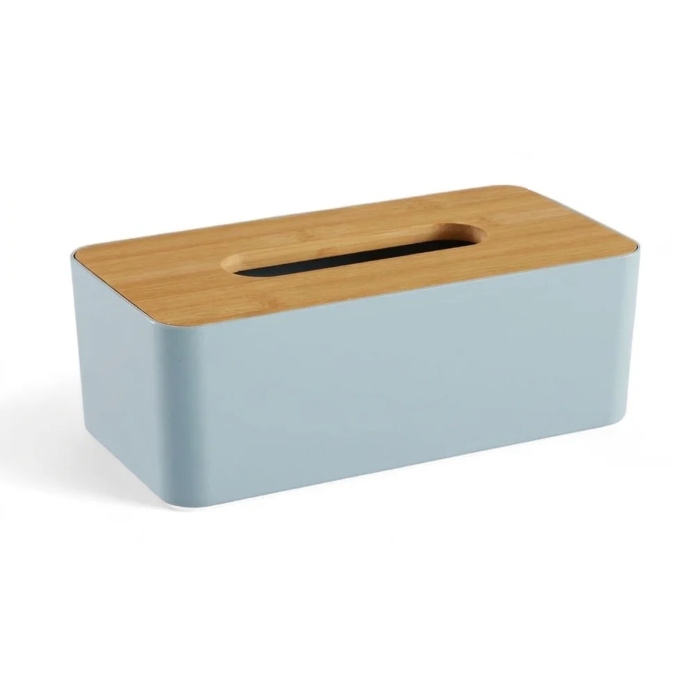 AI Generated Product Image BOÎTE À MOUCHOIRS BAMBOU - BLEU – Image 1