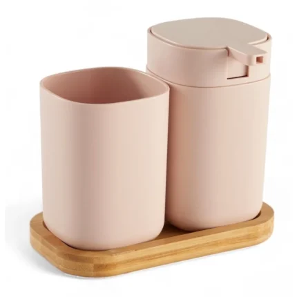 SET ACCESSOIRES SALLE DE BAIN - ROSE