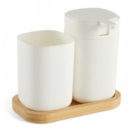 SET ACCESSOIRES SALLE DE BAIN - BLANC