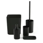 LOT DE 5 ACCESSOIRES SALLE DE BAIN - NOIR