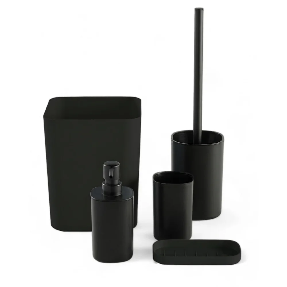 AI Generated Product Image LOT DE 5 ACCESSOIRES SALLE DE BAIN - NOIR – Image 1