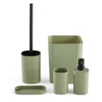 LOT DE 5 ACCESSOIRES SALLE DE BAIN - VERT
