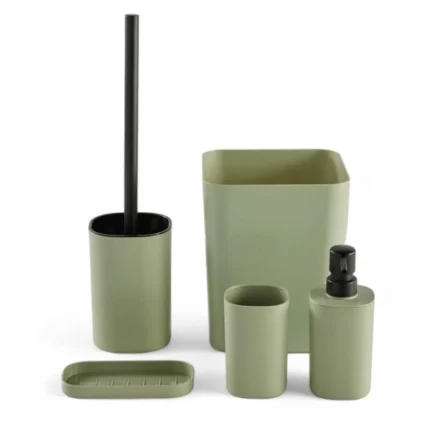 LOT DE 5 ACCESSOIRES SALLE DE BAIN - VERT