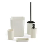 LOT DE 5 ACCESSOIRES SALLE DE BAIN - BLANC