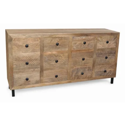 COMMODE 12 TIROIRS - BOIS DE MANGUIER