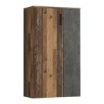 RANGEMENT CHAUSSURES 2 PORTES - ASPECT BETON ET VINTAGE