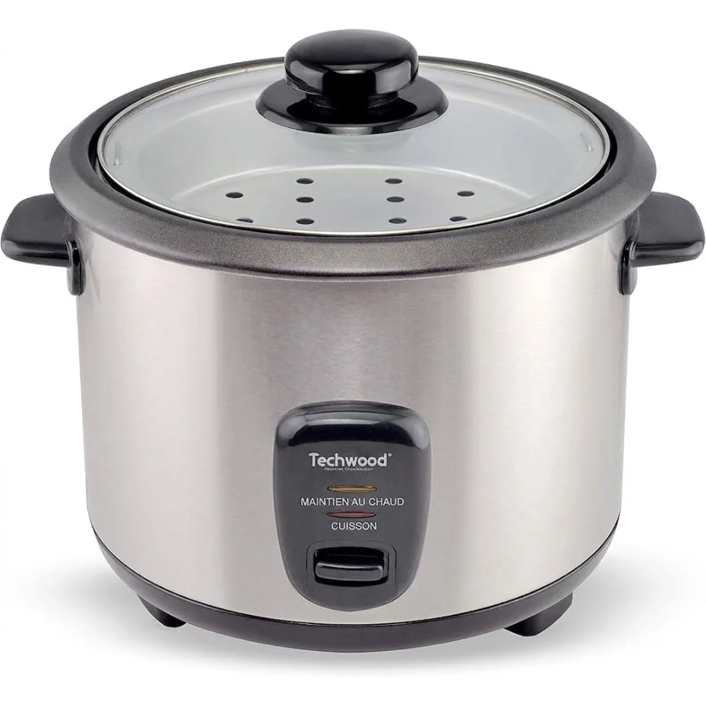 AI Generated Product Image CUISEUR À RIZ ET VAPEUR 700 W 1,8 L CUVE ALUMINIUM ANTIADHÉSIVE MAINTIEN AU CHAUD - INOX - TECHWOOD – Image 1