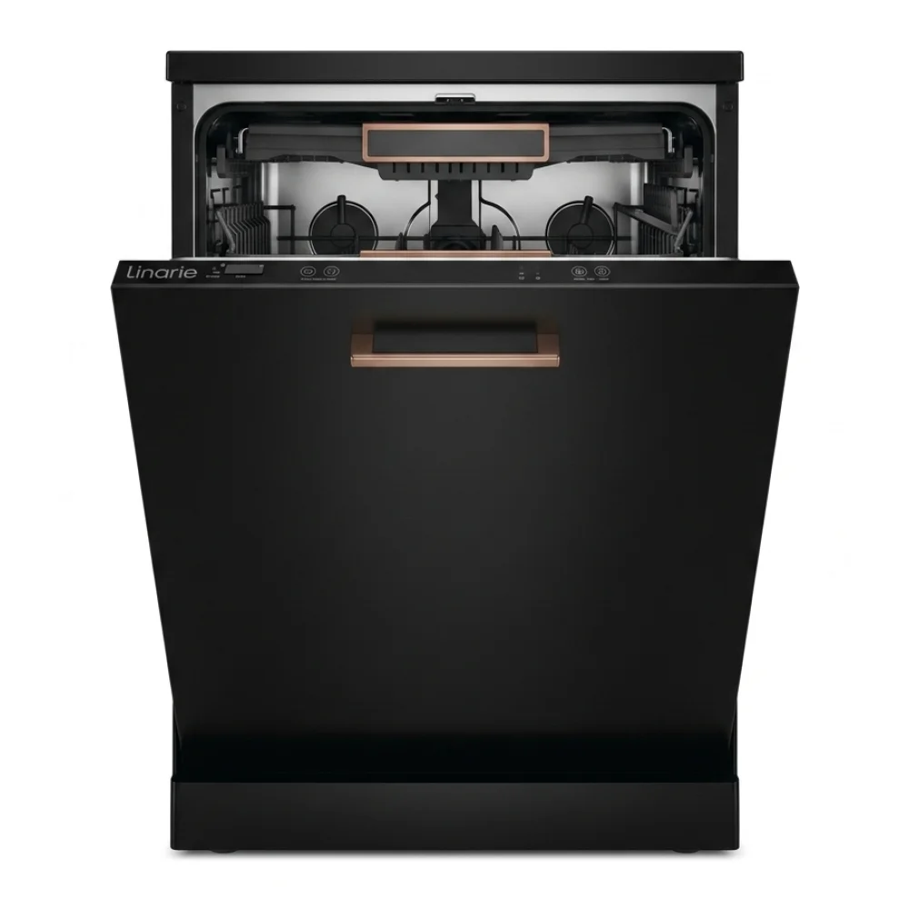 AI Generated Product Image LAVE-VAISSELLE ENCASTRABLE 14 COUVERTS 4 PROGRAMMES 46 DB CLASSE D DÉPART DIFFÉRÉ - NOIR - LINARIE – Image 1
