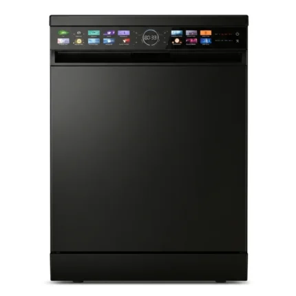 LAVE-VAISSELLE POSE LIBRE 16 COUVERTS 8 PROGRAMMES 41 DB CLASSE D 3E PANIER COUVERTS - NOIR - LINARI