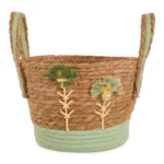 PANIER NATUREL ET VERT TAILLE M