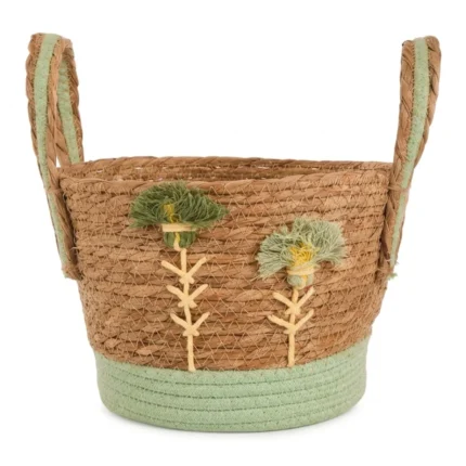 PANIER NATUREL ET VERT TAILLE M