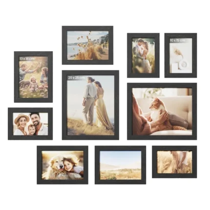 LOT 10 CADRES PHOTOS NOIRS