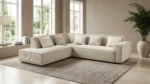 CANAPE D'ANGLE GAUCHE TISSU - BEIGE