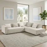 CANAPE D'ANGLE DROIT TISSU - BEIGE
