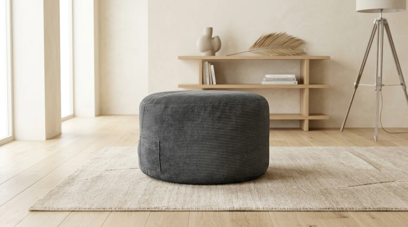 AI Generated Product Image FAUTEUIL/POUF COMPRESSE - GRIS – Image 1