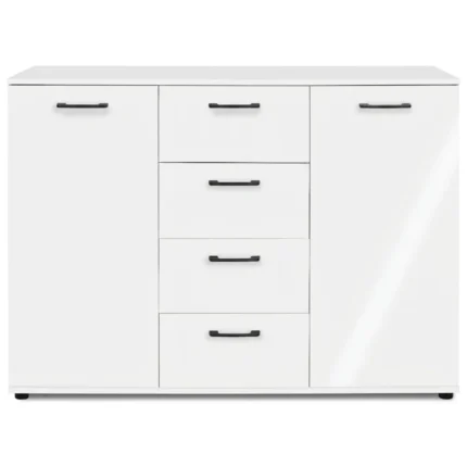COMMODE 2 PORTES 4 TIROIRS - BLANC