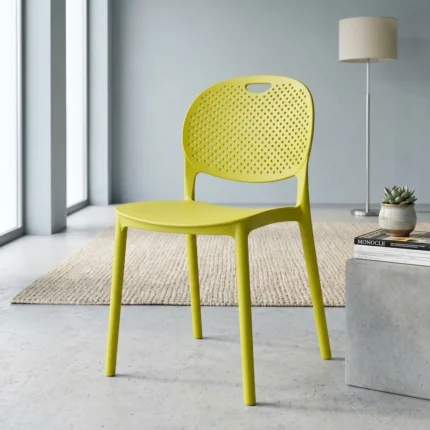 CHAISE PLASTIQUE - JAUNE