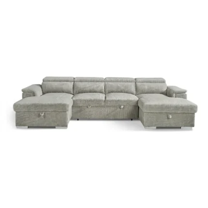 CANAPE D'ANGLE CONVERTIBLE EN U - CRÈME