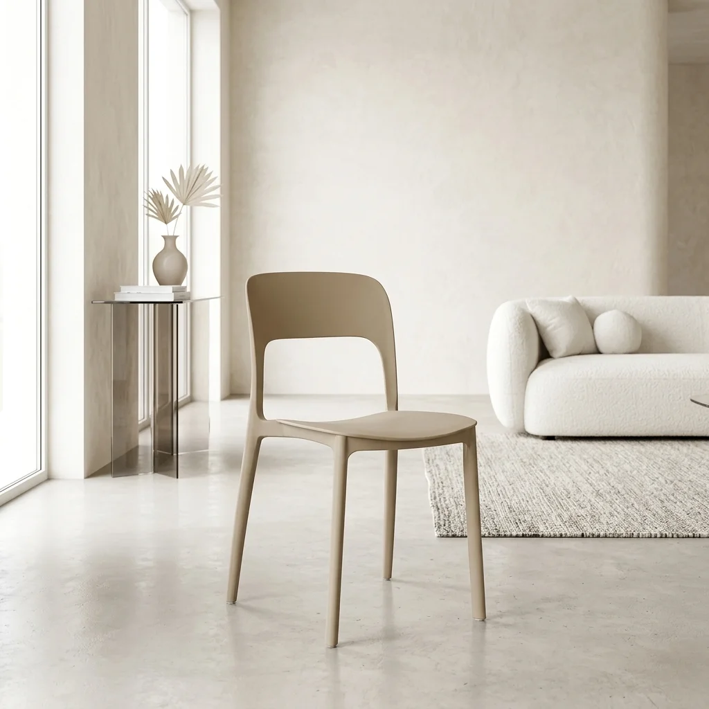 AI Generated Product Image CHAISE PLASTIQUE - LATTE – Image 1