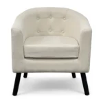 FAUTEUIL CLUB TISSU EFFET FEUTRINE - BEIGE