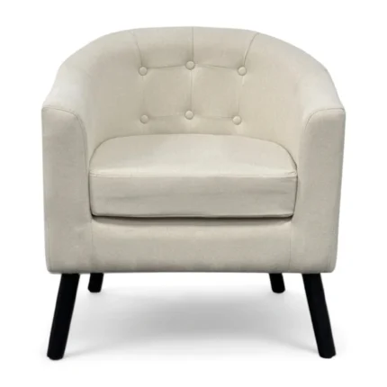 FAUTEUIL CLUB TISSU EFFET FEUTRINE - BEIGE