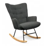 FAUTEUIL ROCKING CHAIR EN TISSU - GRIS