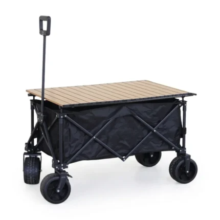 CHARIOT DE JARDIN SUR ROUES - CHÊNE ET NOIR