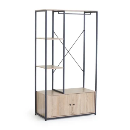 DRESSING 2 PORTES - CHÊNE MODERN OAK ET MÉTAL NOIR