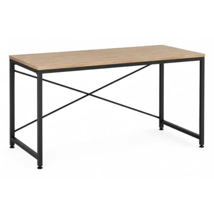 BUREAU - CHÊNE MODERN OAK ET MÉTAL NOIR L120 CM