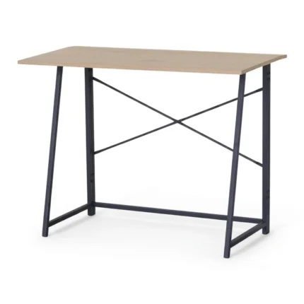 BUREAU  - CHÊNE ET MÉTAL NOIR L100 CM