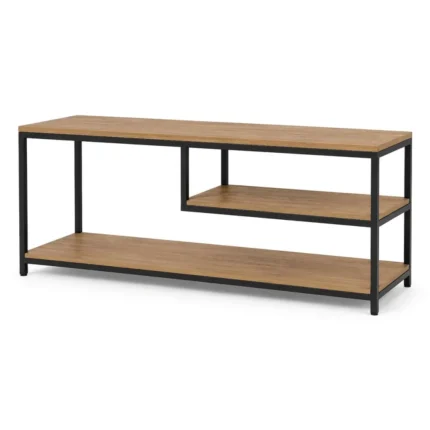 TABLE BASSE ÉTAGÈRE - CHÊNE WILD OAK ET MÉTAL NOIR