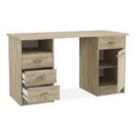 BUREAU 1 PORTE ET 4 TIROIRS -  CHENE