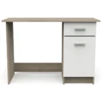 BUREAU 1 PORTE ET 1 TIROIR - CHENE ET BLANC