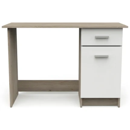BUREAU 1 PORTE ET 1 TIROIR - CHENE ET BLANC
