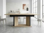 TABLE RECTANGLE AVEC ALLONGE  - CHENE KRONBERG & NOIR