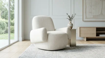 FAUTEUIL EN TISSU - BEIGE