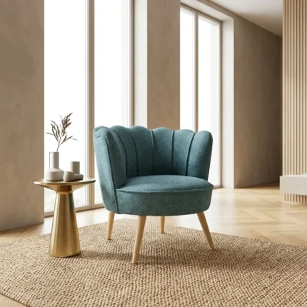 FAUTEUIL EN TISSU - TURQUOISE