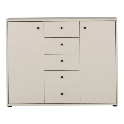 COMMODE 2 PORTES 5 TIROIRS - SABLE