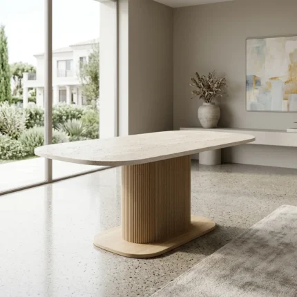 TABLE OVALE - CHENE NATUREL