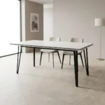 TABLE RECTANGLE LAQUÉ - BLANC & NOIR