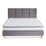 PACK MATELAS 160 X 200 CM + SOMMIER AVEC TÊTE DE LIT - GRIS