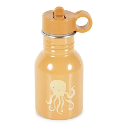 GOURDE ENFANT 350ML EN MÉTAL MOTIF PIEUVRE - MARRON