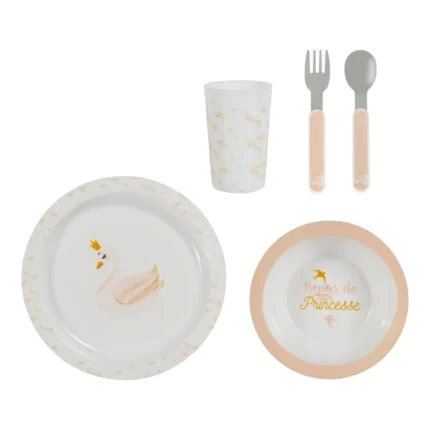 SET REPAS ENFANT EN INOX MOTIF CYGNE