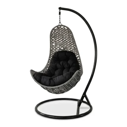 BALANCELLE 1 PLACE AVEC COUSSIN -  NOIR & GRIS