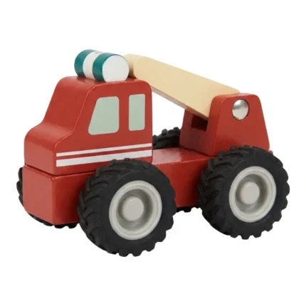 CAMION DE POMPIER EN BOIS - ROUGE